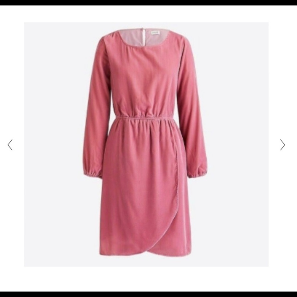 J Crew pink velvet faux wrap dress.  Great condition!